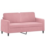 Cumpara ieftin Canapea cu 2 locuri, roz, 140 cm, catifea
