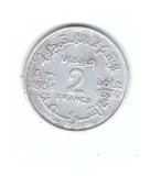 Moneda Maroc 2 francs/franci 1951, stare buna