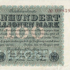 1923 (22 VIII), 100.000.000 mark (P-107d/1) - Germania!