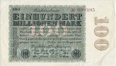 1923 (22 VIII), 100.000.000 mark (P-107d/1) - Germania! foto