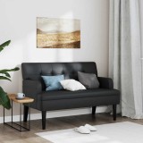 Cumpara ieftin Banchetă cu spătar, negru, 112x65,5x75 cm, piele ecologică
