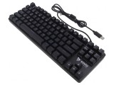 Tastatură USB Neagră/Albastră cu Cablu 1.8m US Layout