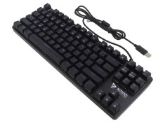 Tastatură USB Neagră/Albastră cu Cablu 1.8m US Layout