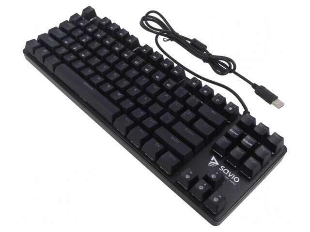 Tastatură USB Neagră/Albastră cu Cablu 1.8m US Layout