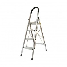 Scara aluminiu pliabila, 4 trepte antiderapante, inaltime 143cm, sarcina maxima 150Kg Crownman