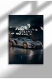 21mxm_DriveToWin_033|Motivational Car Poster, No Frame Canvas, "Hardest Worker" Quote, Drive to Win 2025 | A4 (21 x 29.7 cm) - 21mxm_DriveToWin_033