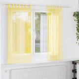 VidaXL Perdele Voile cu Bucle 2 buc Galben 140x175 cm
