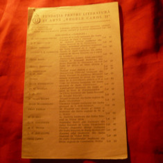 Catalog pt Fundatia Literatura si Arta Regele Carol II , 6 pag 1938