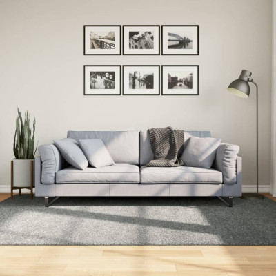 Covor pufos cu fire &amp;icirc;nalte, verde modern, 160x230 cm GartenMobel Dekor foto