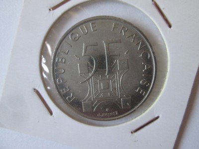 Franta 5 Francs 1989 aUNC comemorativa turnul Eiffel foto