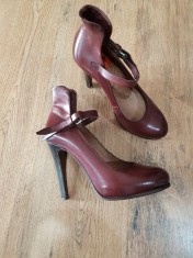 Superbi pantofi dama noi piele naturala fina integral model handmade deosebit 37 foto