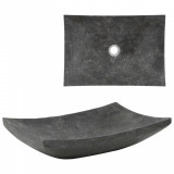Cumpara ieftin Chiuvetă, negru, 50 x 35 x 12 cm, marmură