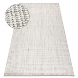 Covor NANO EO78C Melange, buclă, țesut plat gri / alb, 160x220 cm