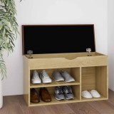 vidaXL Pantofar cu pernă, stejar sonoma, 80x30x47 cm, lemn prelucrat 326762