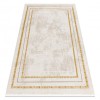 Covor modern DUKE 51523 crem / auriu - Cadru, structurat, foarte moale, franjuri, 160x220 cm