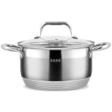 Oala din inox Zass Gourmet ZG-SC01-20 cu capac, Capacitate 3.6 L ProDesign DailyAppliances