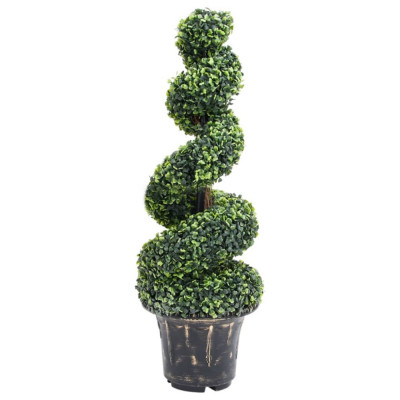 Planta artificiala de cimisir cu ghiveci, verde, 100cm, spirala GartenMobel Dekor foto