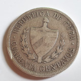 Cuba 40 centavos 191 argint 900/10 gr