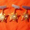 Set 3 Insigne Fruntas in Intrecerea Socialista : 1965 &#039;66 , &#039;67 , h=4,5cm