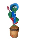 Jucarie interactiva Cactus dansator cu chitara muzica si functie de repetare a vocii