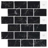 vidaXL Placă de metrou 10 pcs Marmură neagră 30 x 30 cm 42046126