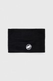 Mammut fular impletit Taiss Light culoarea negru, neted