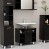 Gossi dulap de baie, negru, 60 x 32 x 53,5 cm, lemn prelucrat