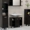 Gossi dulap de baie, negru, 60 x 32 x 53,5 cm, lemn prelucrat