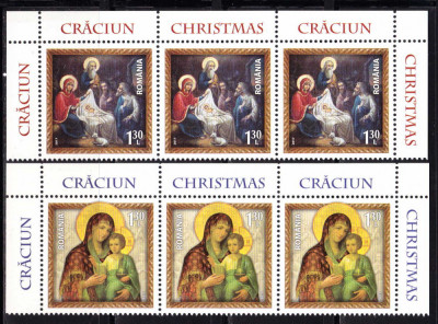 RO 2017 ,LP 2170 ,&amp;quot;Craciun 2017&amp;quot; , serie triptic cu tabs sus ,MNH foto