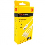 Cablu Incarcare Telefon 100cm 3in1 3 Mufe 2A 10W 5V Kodak 30425835 CGS