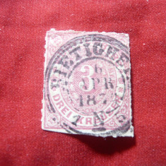 2 Timbre Germania 1868-69 Nord Deutscher 3 kr carmin ,dant. si nedant. ,stamp.