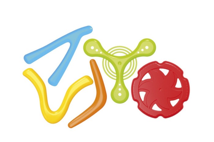 Set de 5 jucarii zburatoare, TechnoK, frisbi si bumeranguri