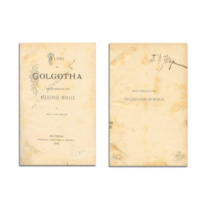 G. Floru Sachellarie, Flori de la Golgotha, 1882