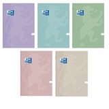 Caiet A4 60 file dictando Oxford, hartie Optik 80g/mp, motiv Touch Pastel (set 5 bucati)
