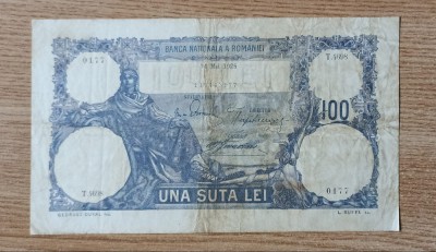 ROMANIA 100 LEI - 1925 . Foarte rara data de emisie ! VF foto