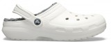 Saboti Crocs Classic Lined Clog Alb - White/Grey, 36 - 39, 41 - 43, 45, 48