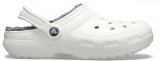 Saboti Crocs Classic Lined Clog Alb - White/Grey