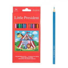 Set Creioane Colorate Little President Subțiri, 14 Bucăți, Multicolor