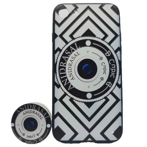 Husa apple iphone 7/8 multicolor model camera foto + popsocket inclus