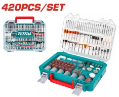 Set 420 accesorii pentru mini polizor Total, pentru taiere, slefuire si gravare