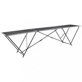 Masă Pliabilă Multifuncțională vidaXL, 300x60x78cm, MDF/Aluminiu, Negru, Max. 30kg, Ideal Tapet, Decorațiuni, Artizanat