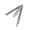 Briceag Fluture Antrenament IdeallStore&reg; Swish Blade Argintiu, 22cm, Balisong, Cutit Butterfly, Otel