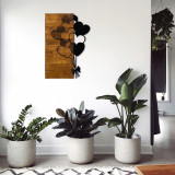 Decoratiune de perete, Love Metal, 50% lemn/50% metal, Dimensiune: 39 x 58 cm, Nuc / Negru, Skyler
