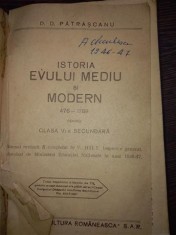 ISTORIA EVULUI MEDIU SI MODERN PENTRU CLASA VI - A SECUNDARA - D . D . PATRASCANU foto