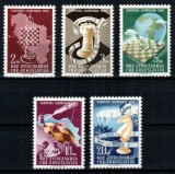 Iugoslavia Yugoslavia 1950, Mi #616-620, sport, Campionatul de Sah Dubrovnik, MNH, cota 55 &euro;!, Nestampilat