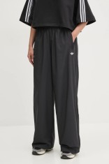 adidas Originals pantaloni de trening WOVEN TP femei, culoarea negru, cu imprimeu, JX9206