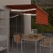 vidaXL Copertină retractabilă manual cu stor&amp;LED portocaliu&amp;maro 4x3 m