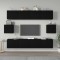 Gossi set dulap tv, 6 piese, negru, lemn prelucrat
