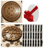 Placa divinatie lemn stejar+cadou un set de rune, Fridolin