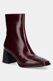 Jeffrey Campbell cizme de piele Sherpal-2l culoarea bordo, cu toc drept, JC-1202-2-46